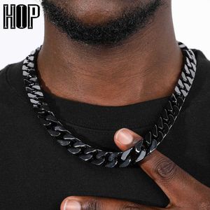 Hip Hop 12mm Ağır Paslanmaz Çelik Seramik Küba Bağlantı Zinciri Erkekler İçin Eşsiz Kolye Kadın Rapçi Takı