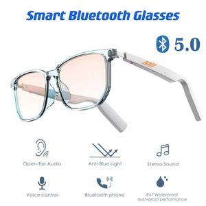 Akıllı Gözlükler Akıllı 3D Anti-Mavi Ses Kontrol Gözlükleri Kablosuz Bluetooth Güneş Gözlükleri Eller Serbest Çağrı Tws Müzik Video Su Geçirmez Gözlük 230812