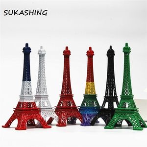 Dekoratif Nesneler Figürinler 7 inç18cm Paris Metal Renkli Renkli Eiffel Kulesi Düğün Azaltma Ev Dekorasyon Aksesuarları 230812