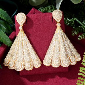 Dangle Ohrringe Jimbora Noble Dreieck Kubik Zirkonia Engagement Party Drop Schmuck für Frauen Braut Hochzeit Luxus