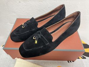 5A 5965 Elbise Ayakkabı Loropiana Lp Yaz Takılar Yürüyüş Loafers Süet İndirim Desker Ayakkabı Kadınlar İçin 35-42 Fendave