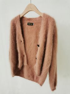 Kadın Sweaters% 100 Gerçek Mink Cashmere Sweaters Kadınlar Temel Düğme Özelleştirme Büyük Boyut Fabrika Doğal Mink Kaşmir Hırgalar TSR879 230812