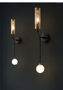 Duvar lambaları Modern Led Nordic Yaratıcı Asimetrik Çift Lamba Gölgeleri Işıklar Yatak Odası Koridor Balkon Bathror Dekor Işık fikstürü