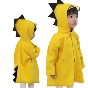 Yağmurluk sevimli dinozor polyester bebek yağmurluk açık su geçirmez yağmur ceket çocukları geçirimsiz panço kızlar yağmur ceket sarı 230812