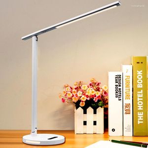 Masa lambaları Katlanır LED lamba karartma masası Göz koruma kitabı Işık Qi Kablosuz Şarj Cep Telefonu için 3 Renk Modları
