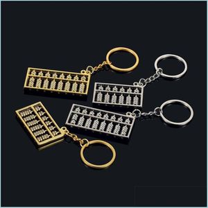 Anahtar Halkalar Abacus Keychains 6 Dosya Metal Çin Rüzgar Altın Sier Keyasyon Zinciri Kolye Moda Aksesuarları 1141 B3 Damla Teslimat Takı Dhyhj