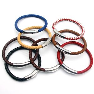 Charm Bracelets LV01-05 Vintage Stil Eşsiz Gümüş Kaplama Unisex Deri Bilezik 230814