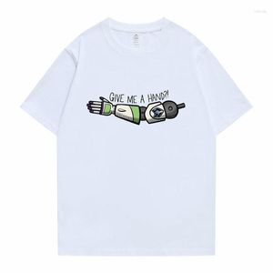 Erkek Tişörtleri Komik Bana Bir El Grafik Ver Tişört Erkek Kadın Anime Karikatür Street Giyim UNISEX Y2K Moda Günlük Tshirt Kısa Kollu