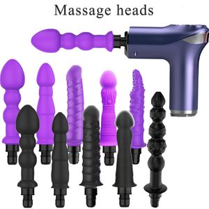 Massageador de corpo inteiro Massagegun Head Vibrator Massage Acessórios de armas para substituir a cabeça de silicone aplicável a mulheres e homens FASCIA Gun Massage 230814