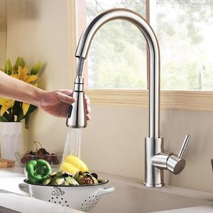 Kitchen Faucets Flexible Pull Out Brushed Sink Faucet Nozzle Mixer Tap Stream Sprayer Head Deck Black Cold Water Taps