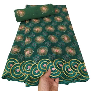 Nakış İsviçre Vual Dantel Kumaş 5+2 metre pamuklu kumaş Afrikalı bayanlar akşam parti tekstil dikiş zanaat kadınlar gece elbise 2023 Premium Kalite YQ-8076