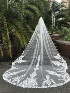 Свадебная вуали настоящие PO уникальные 4 метра Один слой Свадебная вуаль с расчески