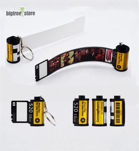 Benutzerdefinierte 5 foto personalisierte Keychains Bildalbum Bunt Kamerafilm Sublimation Roll Keychain Multiphoto Key Ringe Vintage Retro einzigartiger benutzerdefinierter Geschenkgeburtstag