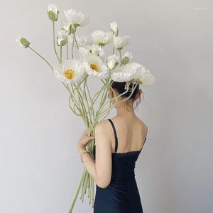Dekoratif Çiçekler Büyük Haşhaş Şubesi Noel Dekorasyonu Sahte Yıl Dekoru Fleurs Yapıcıs Beauty 2023 Düğün Malzemeleri
