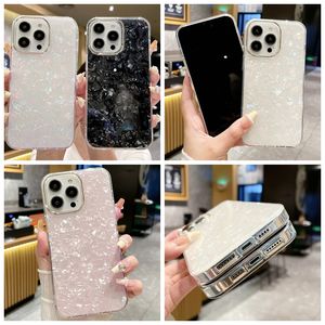 Moda kabuğu yumuşak IMD TPU iPhone 15 14 için kılıflar 13 Pro Max 12 11 iPhone15 Kristal Beyaz Pembe Siyah Kaya Taşı Krom Kaplama Metalik Cep Telefonu Arka Kapak Cilt
