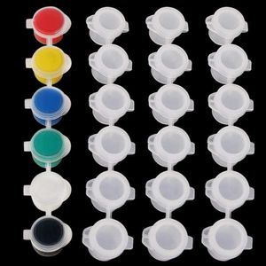 Boya kapları şerit 5ml/017oz mini boş plastik boya bardak pigment depolama kapları 6 su bardağı/şerit sınıflar için anti-sızıntı okullar