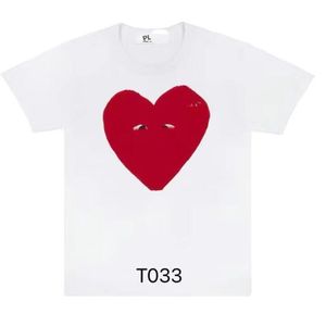 Модная мужская футболка с дизайнерским дизайном Red Heart Commes, повседневные женские рубашки Des Badge Garcons, футболки высокого качества с вышивкой из хлопка s4