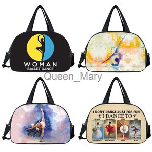 Duffel Bags Ritmic Gymnastics Dancer Ballet Travel Bags Duffle Bolsa Mulheres Bola Ladies Múrias Viagem Tote Sapato de Bolsa J230815