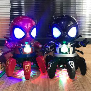 Marvel's Dancing Robot Müzik Işık Elektrikli Bebek Oyuncak Siyah Aksiyon Figürleri Bebek Ldren Komik Oyuncak Hediyeleri T230815