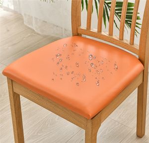 PU deri kare sandalye yastık kapağı su geçirmez mutfak yemek koltuk kapakları çıkarılabilir yemek odası sandalye koltuk yastık kapağı