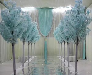 5feet Height white Artificial Cherry Blossom Tree Roman Column Road Leads For Wedding Mall Opened PropsZZ