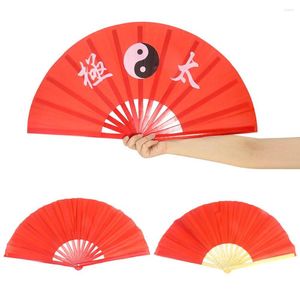 Dekoratif figürinler 35cm büyük kırmızı Çin taoizm yin yang tai chi sekiz trigram yüksek sesli el bez katlama sahne fan dans partisi pervane
