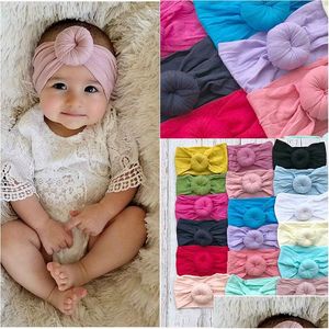 Saç Aksesuarları Bebek Kız Knot Ball Head Bands Çocuk Saç Bandı tavan butik 22 renk türban C5245 Damla Teslimat Doğum Dhave