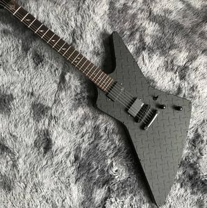 Özel Metalik Ltd JH-2 James Hetfield Mat Siyah Elmas Plaka Explorer Elektro Gitar Ninja Yıldız Makin Kınar EMG Pikaplar Siyah Donanım