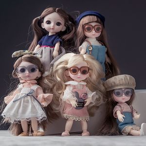 Boneca boneca 13 13 Movável junta 112 16cm BJD para meninas Vestir 3D Vestir Toys de plástico de moda Linda presente de aniversário de alta qualidade 230815