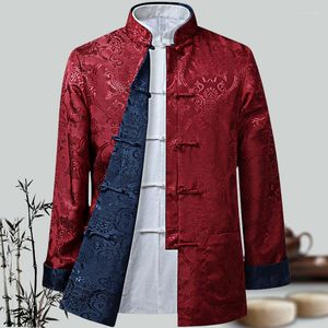 Camisetas masculinas Roupas tradicionais chinesas Hanfu Men Tops moderno estilo moda vestido asiático ano camisa casacos jaquetas online