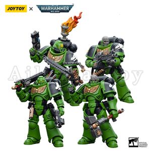 Military Figures JOYTOY 1/18 Action Figure 4PCS/SET 40K Salamanders Intercessors Anime Military Model 230814