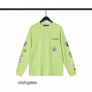 2023 Erkek Moda Tshirts T Shirts Chromeezhearts Moda Markası Ch Cro Matty Boy Elma Yeşil Graffiti Uzun Kollu T-Shirt Unisex Ins Saf Desire
