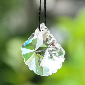 Avize kristal 1pc 37mm açık tarak tavus kuşu kuyruk cam sanat prizması yüzlü diy kristaller parçalar suncatcher