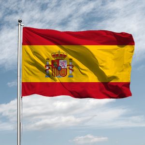 Banner Flags İspanya Ulusal Bayrak 90x150cm Polyester Soluk Esp Es Espana İspanyol Bayrak Banner Kutlama için Büyük Bayraklar 230814