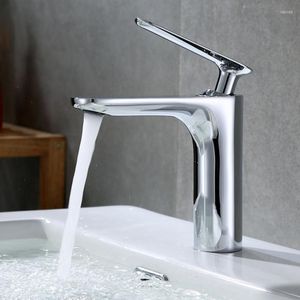 Banyo Lavabo muslukları basit bakır tek delik ve soğuk havza musluğu el ev çamaşırları