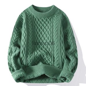 Men's Sweaters Green Sweaters Men Crewneck Sweater Men Pullover Jumpers Fashion Clothing Autumn Winter Tops Men Knitted Sweatshirts J230806