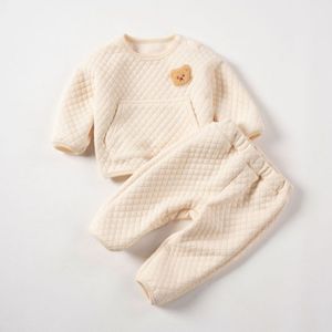 Clothing Sets Baby Clothes Autumn Warm Girl Set Outfits Bear Cute Boy Sweatshirts Pants 2pcs Winter Suits for born 230815