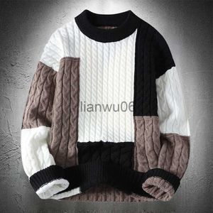 Erkek Sweaters Crewneck kazaklar erkekler tıknaz örgü kazaklar erkekler sonbahar kışlık kıyafetler erkekler dışarısı sıcak üstler sweatshirt j230806