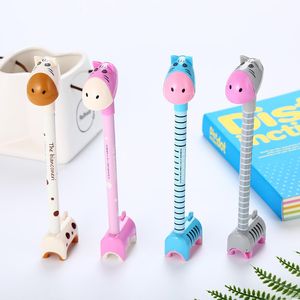 Ballpoint Pens 40 PCS Learning Stationery Creative Cartoon Donkey Ballpoint Pen Mite Student Giraffe Desk Office Hippos Signature Pen 230815