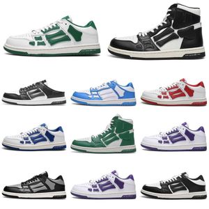 Designer Men AMIRl Athletic Shoes Skelet Bones Trainer Women Black White Casual Sports Shoes Skel Top Low Genuine Leather Lace Up Runner High Luxury Outdoor Sneakers