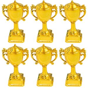 Dekoratif Nesneler 6 PCS Küçük Ödül Kupası Model Kek Dekorasyonu Çocuk Kutlaması Partisi Ödülleri Mini Kupa Dekor 230815