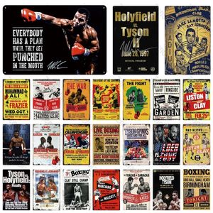 Boxing Metal Sign Fist Sport Sport Tin Plant Planque Metal Vintage Pub Retro Wall Decor для барного паба клуб Человек из пещеры Металлические плакаты Современная мебель украшение 30х20 см W01