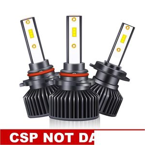 Otomobil Farları H4 LED Far H1 H7 H8 H9 H11 H13 Çift Işın Yüksek Düşük 6500K Beyaz Işık Mini Boyut Lambalar Carro IP67 12V Drop Deliv Dhofr