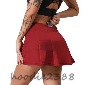 2023 Lulus ausrichten plissierte Tennisrock Lemens Frauen Fitnessstudio Kleidung Sport Shorts Frauen Running Fitness Dance Yog Unterwäsche Strand Biker Golfröcke Hochqualität