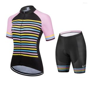 Racing Sets KafiSummer Dresses Clothes For Women 2023 Luxury Designer Plus Size Cycling Shorts Cycle Shirt Pro Team Short Sleeve Jersey