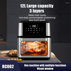 Electric Ovens RC002 Household Mini Oven Air Fryer 12L 1700W Touch Type Visible 3 Layer Multi-function Table