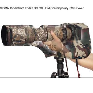 Kamera Çantası Aksesuarları Rolanpro Yağmur Kapağı Yağmur Count XS Sigma için Boyut 150-600mm F5-6.3 DG OS HSM Çağdaş Telefoto Lens Ordu Yeşil Kamuflaj HKD230817