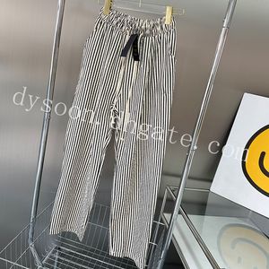 Calça feminina estilo listrado Tamanho macio de textura SML Troushers com bolsa de poeira