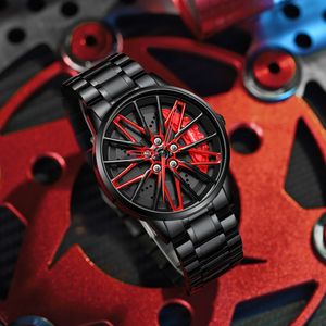 Outros relógios 3D Man Real Man Impermeável Rotate Car Borda Relógio Quartz Men's Sports 360 Wheel Relloguios Masculinos 230816