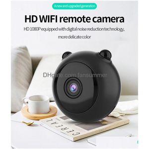 IP Kameralar A12 Mini Kablosuz Kamera WiFi HD 1080P Ev Güvenliği CCTV GECE Vizyonu Küçük Kamera Uzaktan Monitör Destek TF Kart D DHV0F